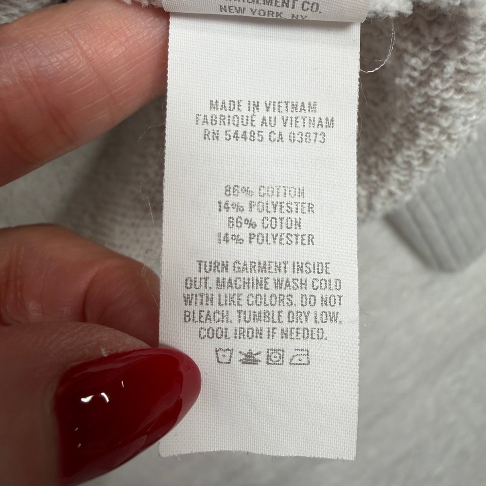 aerie L Down To Earth Quarter Zip Sweatshirt Overisized Gray Relaxed Fit Cozy - Picture 8 of 14